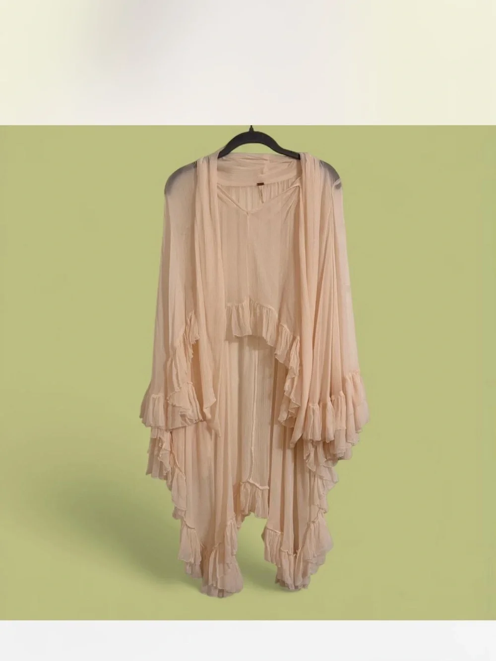 Free People Full Sleeve Frill Top in “Ivory” - Picture 5 of 7